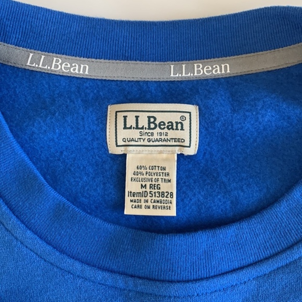 L.L. Bean Men’s M Colorblock Crewneck Sweatshirt Striped Blue & Gray - Picture 4 of 9